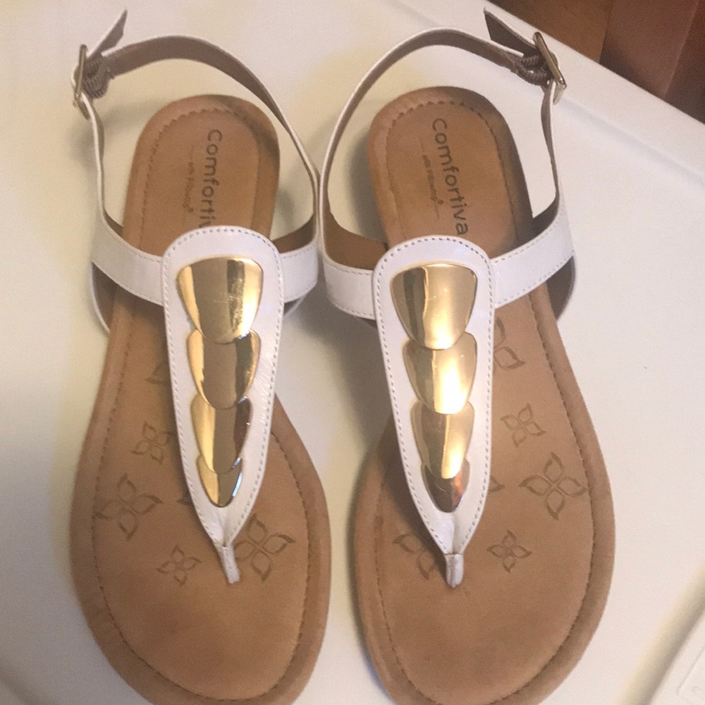 Comfortiva White Sandals